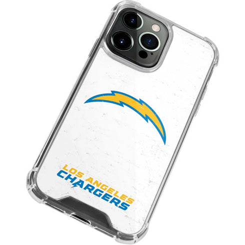 NFL Los Angeles Chargers Distressed iPhone 15 Pro Clear Case