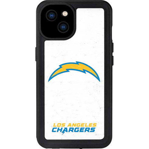 NFL Los Angeles Chargers Distressed iPhone 15 Plus Waterproof Case