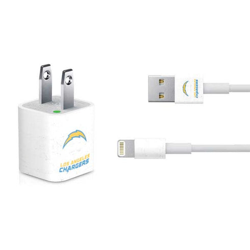 NFL Los Angeles Chargers Distressed iPhone Charger (5W USB) Skin