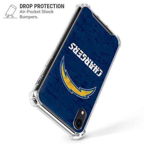 NFL Los Angeles Chargers Distressed iPhone XR Clear Case