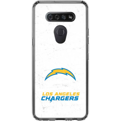 NFL Los Angeles Chargers Distressed LG K51/Q51 Clear Case