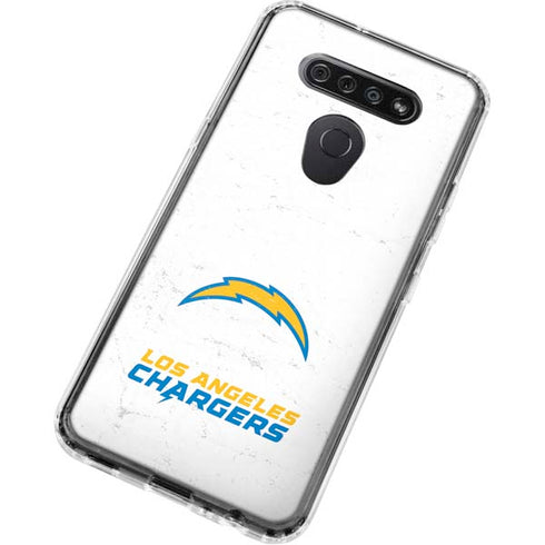 NFL Los Angeles Chargers Distressed LG K51/Q51 Clear Case