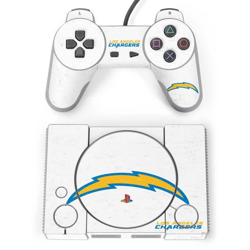 NFL Los Angeles Chargers Distressed PlayStation Classic Bundle Skin