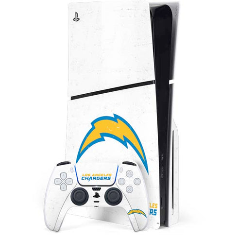 NFL Los Angeles Chargers Distressed PS5 Slim Disk Bundle Skin