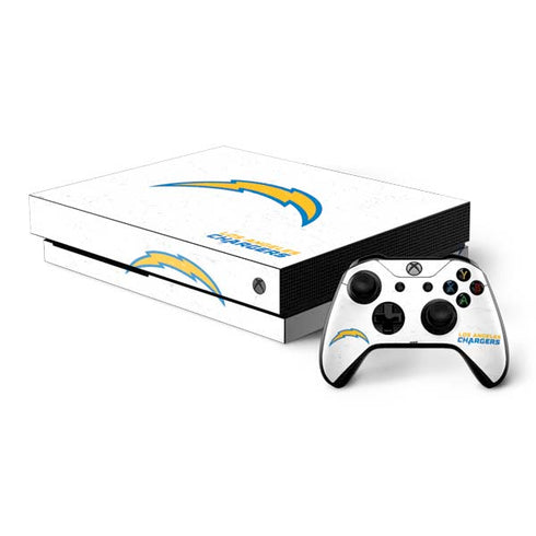 NFL Los Angeles Chargers Distressed Xbox One X Bundle Skin