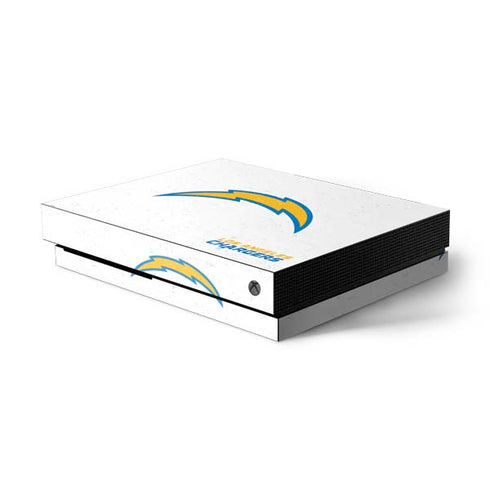 NFL Los Angeles Chargers Distressed Xbox One X Console Skin