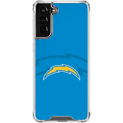 NFL Los Angeles Chargers Double Vision Galaxy S21 FE Clear Case