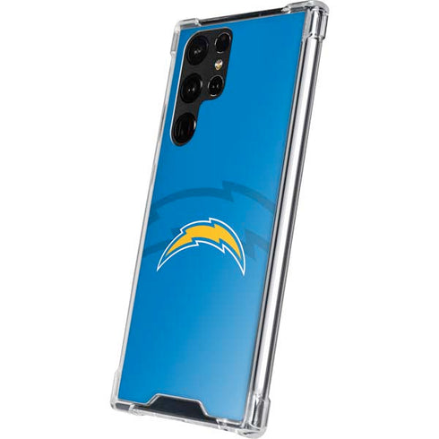 NFL Los Angeles Chargers Double Vision Galaxy S22 Ultra Clear Case