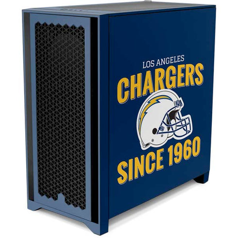 NFL Los Angeles Chargers Helmet Corsair 4000D Tempered Glass Mid-Tower ATX Case Skin