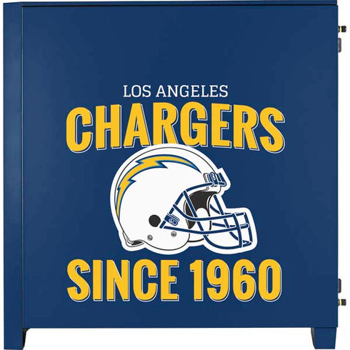 NFL Los Angeles Chargers Helmet Corsair 4000D Tempered Glass Mid-Tower ATX Case Skin
