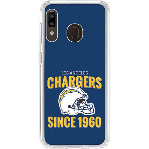NFL Los Angeles Chargers Helmet Galaxy A20 Clear Case