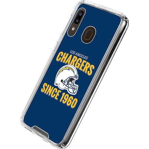 NFL Los Angeles Chargers Helmet Galaxy A30 Clear Case