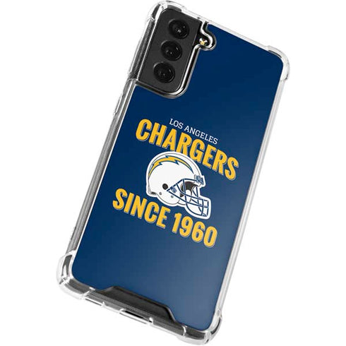 NFL Los Angeles Chargers Helmet Galaxy S21 FE Clear Case