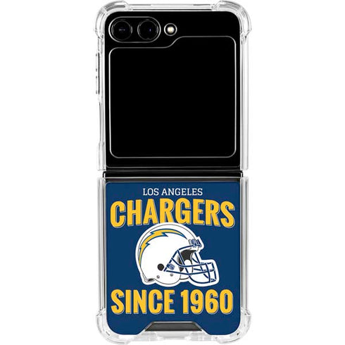 NFL Los Angeles Chargers Helmet Galaxy Z Flip5 5G Clear Case