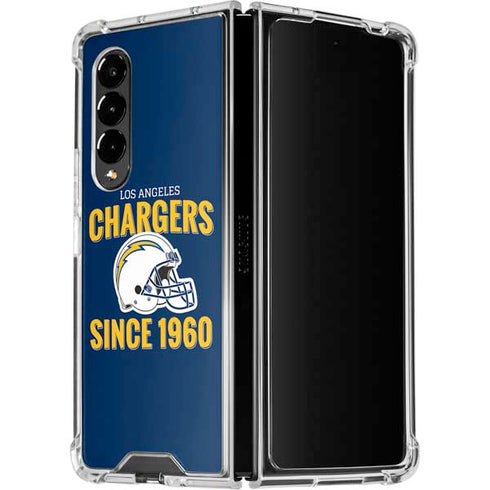 NFL Los Angeles Chargers Helmet Galaxy Z Fold4 5G Clear Case