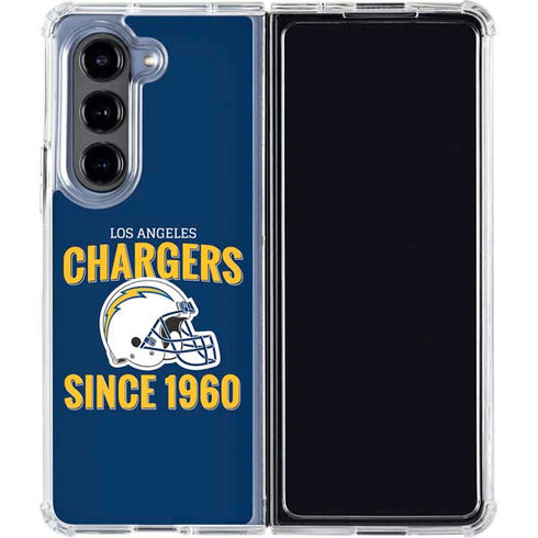 NFL Los Angeles Chargers Helmet Galaxy Z Fold5 5G Clear Case