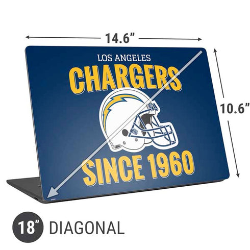 NFL Los Angeles Chargers Helmet Universal Laptop 18in (14.6 x 10.6in) Skin