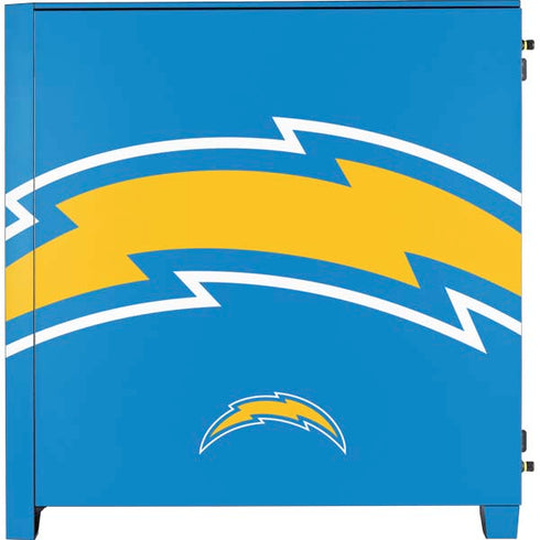 NFL Los Angeles Chargers Large Logo Corsair 4000D Tempered Glass Mid-Tower ATX Case Skin