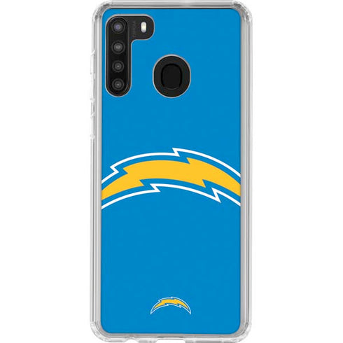 NFL Los Angeles Chargers Large Logo Galaxy A21 Clear Case