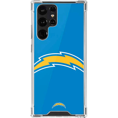 NFL Los Angeles Chargers Large Logo Galaxy S22 Ultra Clear Case