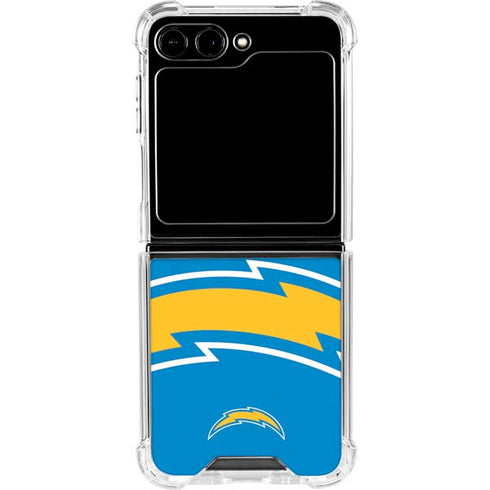NFL Los Angeles Chargers Large Logo Galaxy Z Flip5 5G Clear Case
