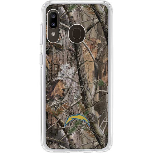 NFL Los Angeles Chargers Realtree AP Camo Galaxy A20 Clear Case