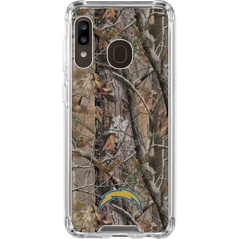 NFL Los Angeles Chargers Realtree AP Camo Galaxy A30 Clear Case