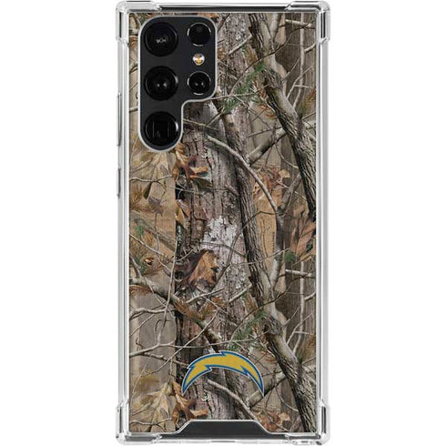 NFL Los Angeles Chargers Realtree AP Camo Galaxy S22 Ultra Clear Case