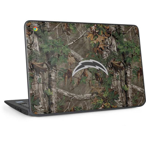 NFL Los Angeles Chargers Realtree Xtra Green Camo HP Chromebook Skin