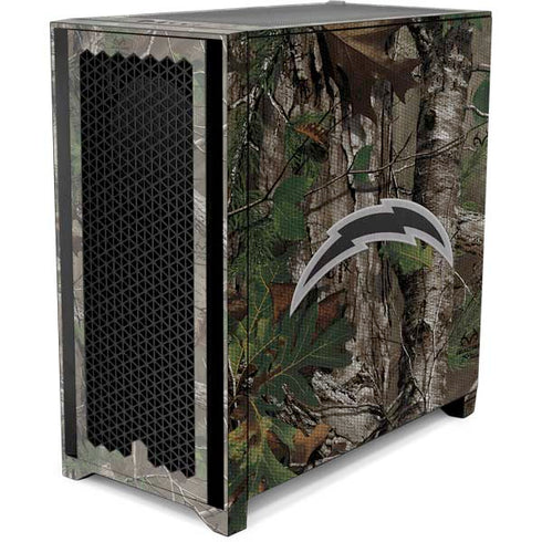 NFL Los Angeles Chargers Realtree Xtra Green Camo Corsair 4000D Tempered Glass Mid-Tower ATX Case Skin