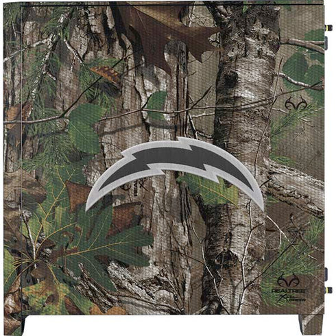 NFL Los Angeles Chargers Realtree Xtra Green Camo Corsair 4000D Tempered Glass Mid-Tower ATX Case Skin