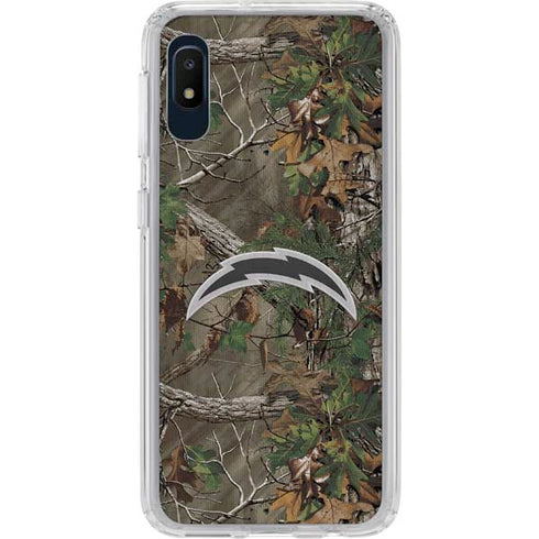 NFL Los Angeles Chargers Realtree Xtra Green Camo Galaxy A10e Clear Case