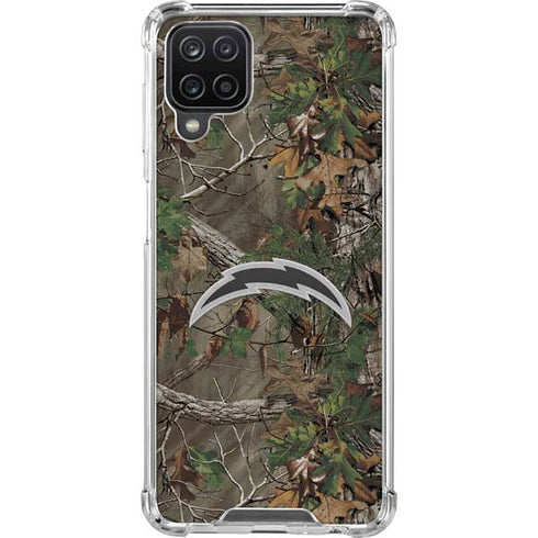 NFL Los Angeles Chargers Realtree Xtra Green Camo Galaxy A12 Clear Case