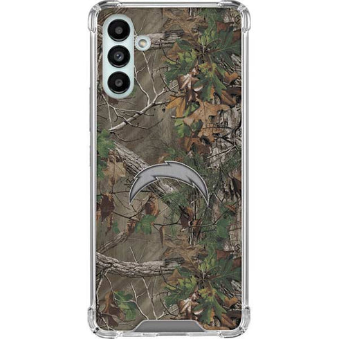 NFL Los Angeles Chargers Realtree Xtra Green Camo Galaxy A13 5G Clear Case