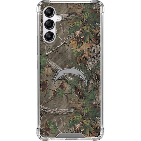 NFL Los Angeles Chargers Realtree Xtra Green Camo Galaxy A14 5G Clear Case