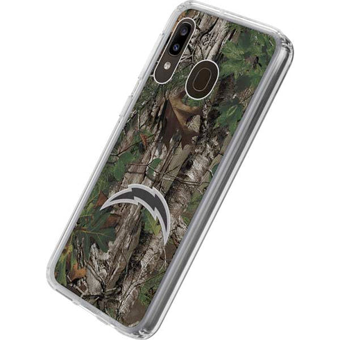 NFL Los Angeles Chargers Realtree Xtra Green Camo Galaxy A20 Clear Case