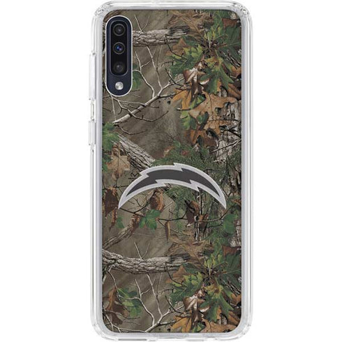 NFL Los Angeles Chargers Realtree Xtra Green Camo Galaxy A50 Clear Case