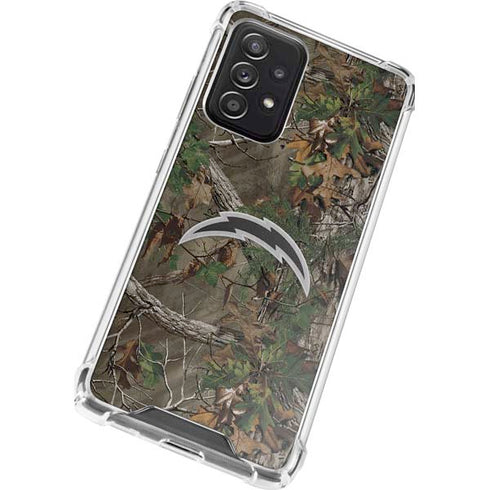 NFL Los Angeles Chargers Realtree Xtra Green Camo Galaxy A52 5G Clear Case