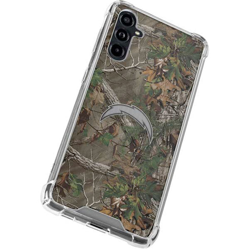 NFL Los Angeles Chargers Realtree Xtra Green Camo Galaxy A54 5G Clear Case