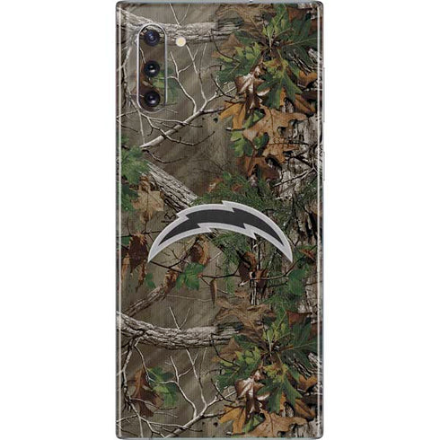 NFL Los Angeles Chargers Realtree Xtra Green Camo Galaxy Note 10 Skin