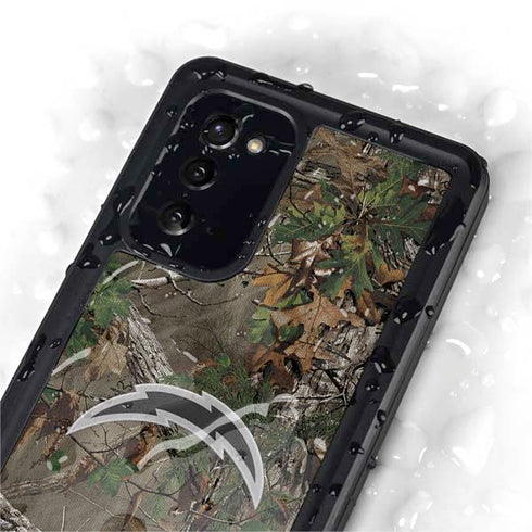 NFL Los Angeles Chargers Realtree Xtra Green Camo Galaxy Note20 5G Waterproof Case
