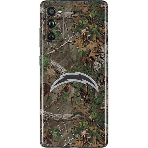NFL Los Angeles Chargers Realtree Xtra Green Camo Galaxy S20 Fan Edition Skin