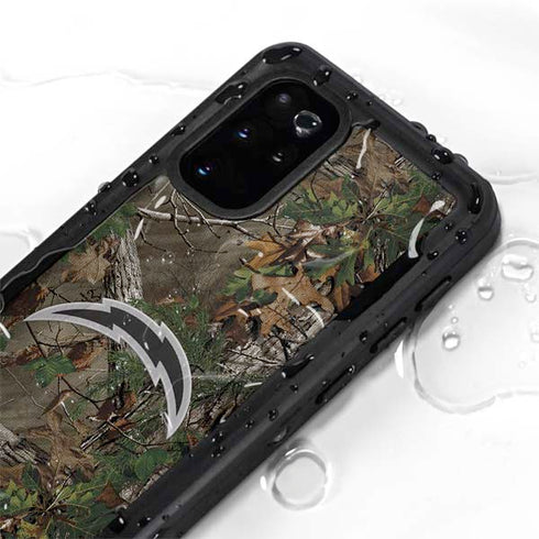 NFL Los Angeles Chargers Realtree Xtra Green Camo Galaxy S20 Plus Waterproof Case