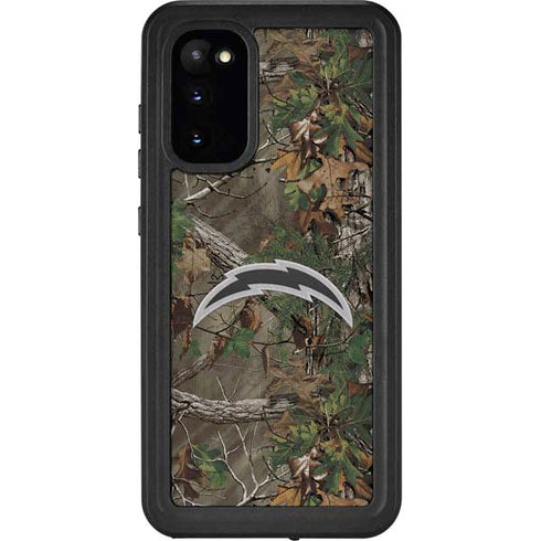 NFL Los Angeles Chargers Realtree Xtra Green Camo Galaxy S20 Waterproof Case