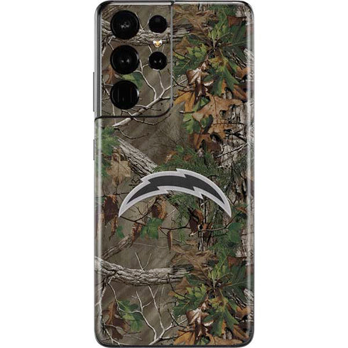 NFL Los Angeles Chargers Realtree Xtra Green Camo Galaxy S21 Ultra 5G Skin