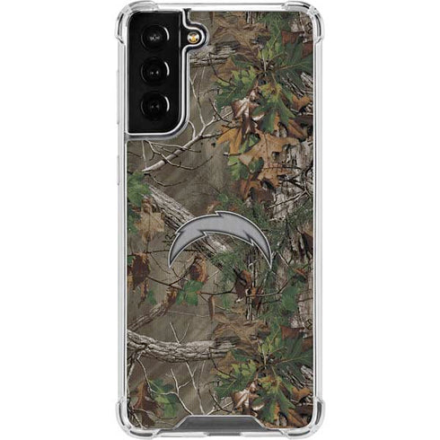 NFL Los Angeles Chargers Realtree Xtra Green Camo Galaxy S22 Plus Clear Case