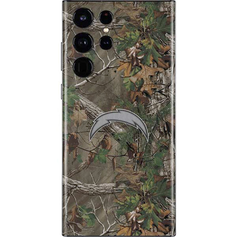NFL Los Angeles Chargers Realtree Xtra Green Camo Galaxy S22 Ultra Skin