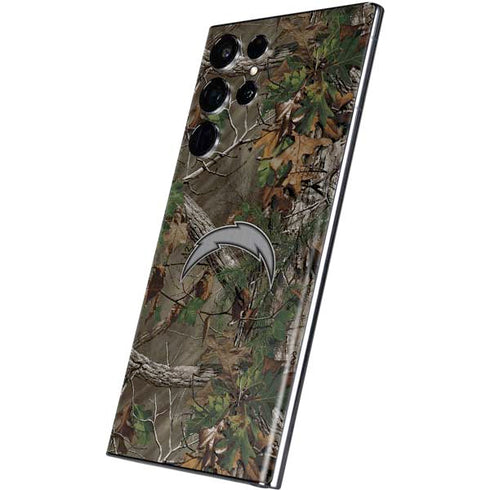 NFL Los Angeles Chargers Realtree Xtra Green Camo Galaxy S22 Ultra Skin