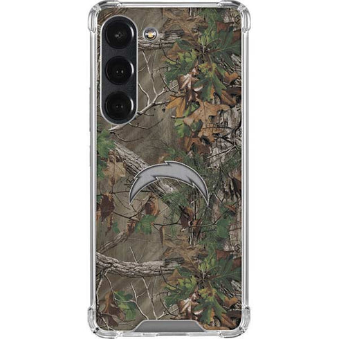 NFL Los Angeles Chargers Realtree Xtra Green Camo Galaxy S23 Clear Case