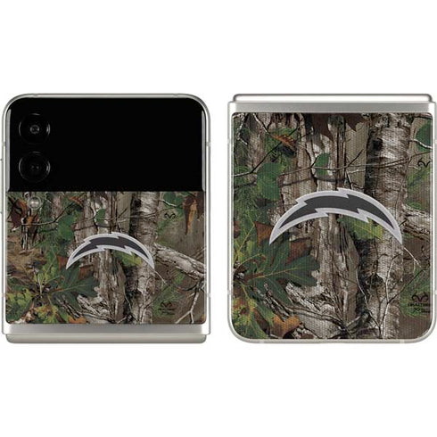 NFL Los Angeles Chargers Realtree Xtra Green Camo Galaxy Z Flip3 5G Skin